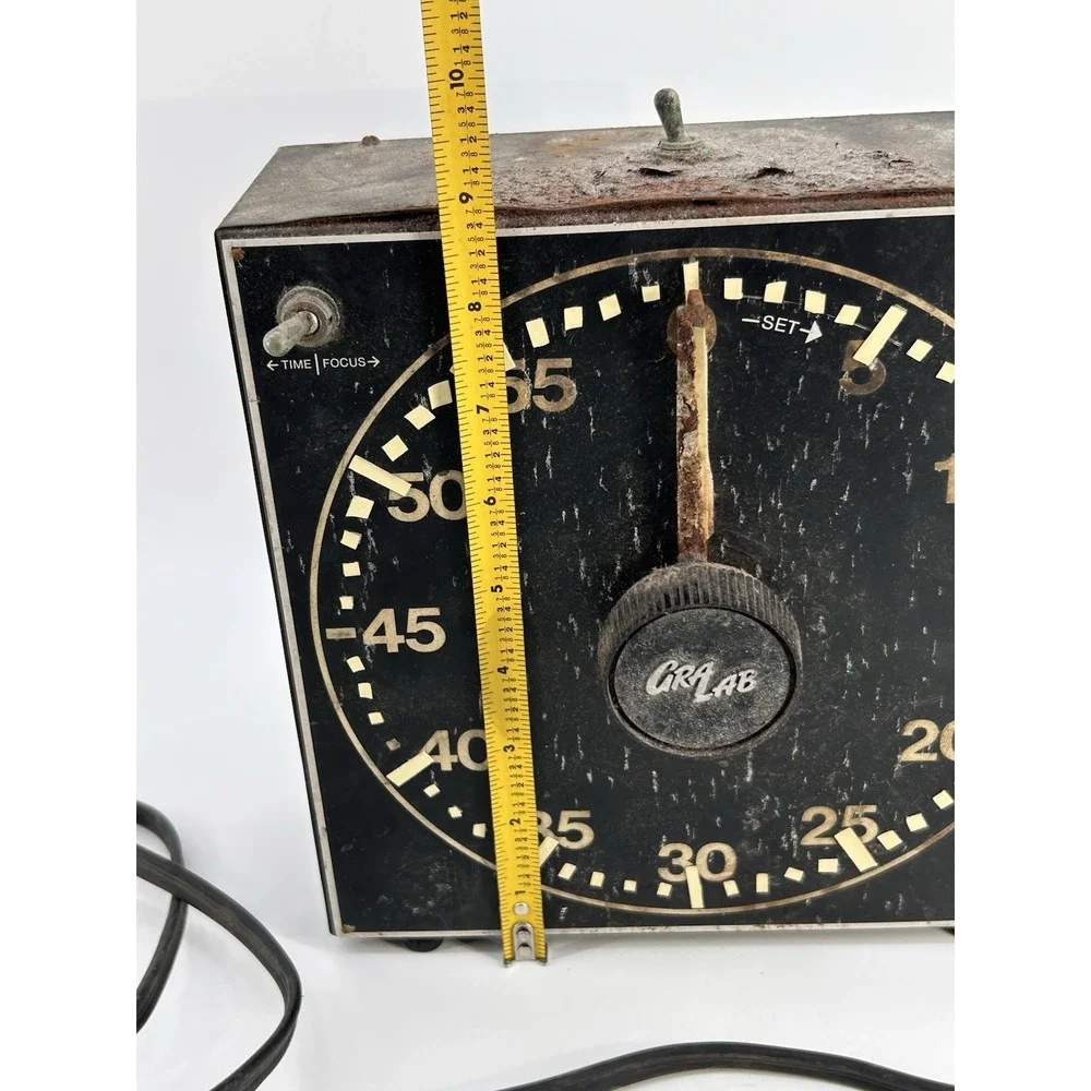 Vintage Gralab Mod#300 Dark Room Photography Timer Metal Black Analog